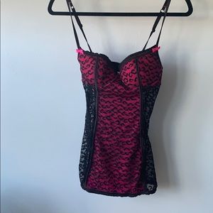 Pink and black lingerie